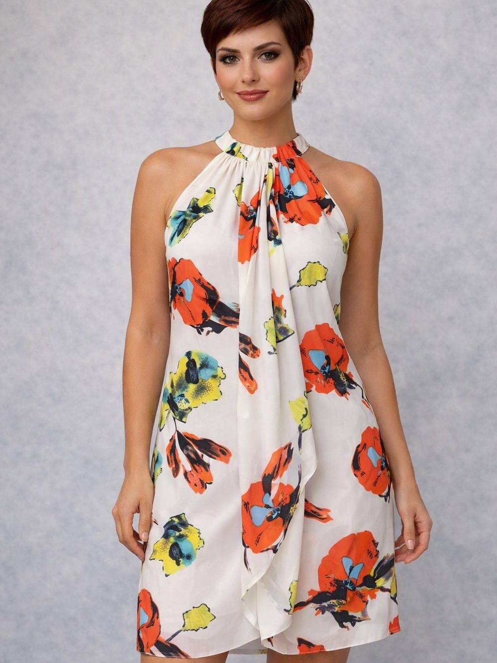 Molly Bracket Premium Floral halter Tiered Hem Dress – PP 21”
